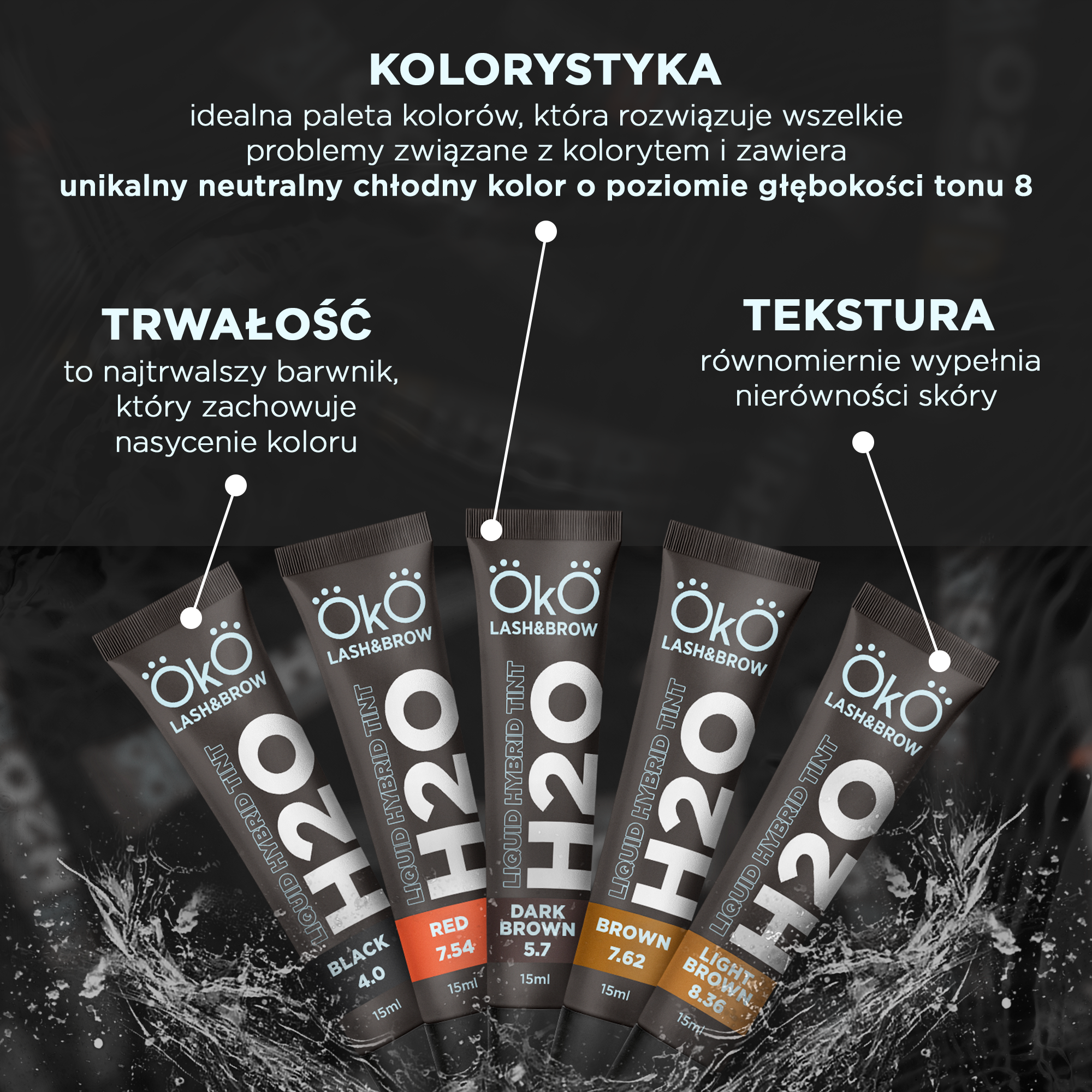 Farba do brwi i rzęs H20 Liquid Hybrid Tint